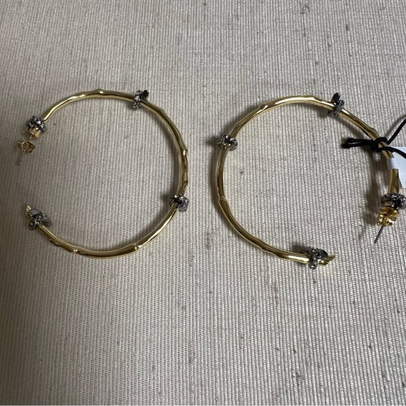 Alexis Bittar Barbed Wire Hoop Earrings In Gold NWT